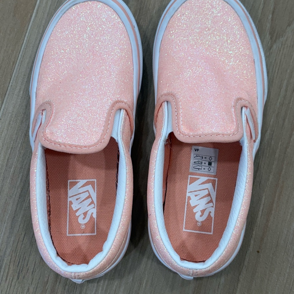 Vans Kids Pink Glitter Slip-On Shoes